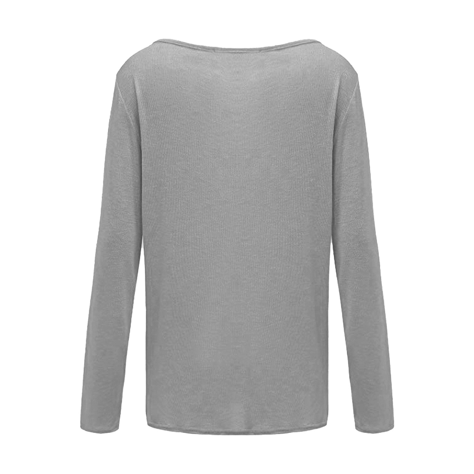 thumbnail image 4 of Top de manga larga de punto liso para mujer - Camiseta básica para combinar con otras prendas, ideal para la oficina o para llevar de forma informal, 4 of 5